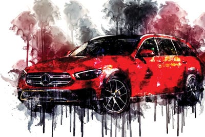 Car 2021 Mercedes-Benz E 450 4Matic All-Terrain by Sissy Angelastro multi panel art