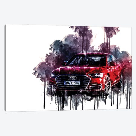 Car 2017 Audi A8 TDI Quattro Canvas Print #SSY309} by Sissy Angelastro Canvas Artwork