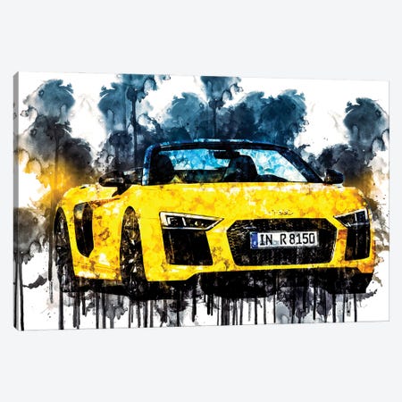 Car 2017 Audi R8 Spyder V10 Canvas Print #SSY318} by Sissy Angelastro Canvas Art Print