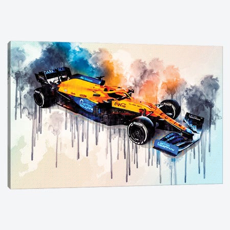 2021 Mclaren MCL35M Exterior Front View Canvas Print #SSY31} by Sissy Angelastro Canvas Art