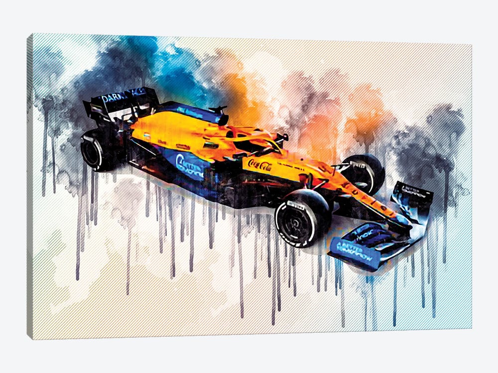 2021 Mclaren MCL35M Exterior Front View by Sissy Angelastro 1-piece Canvas Art Print