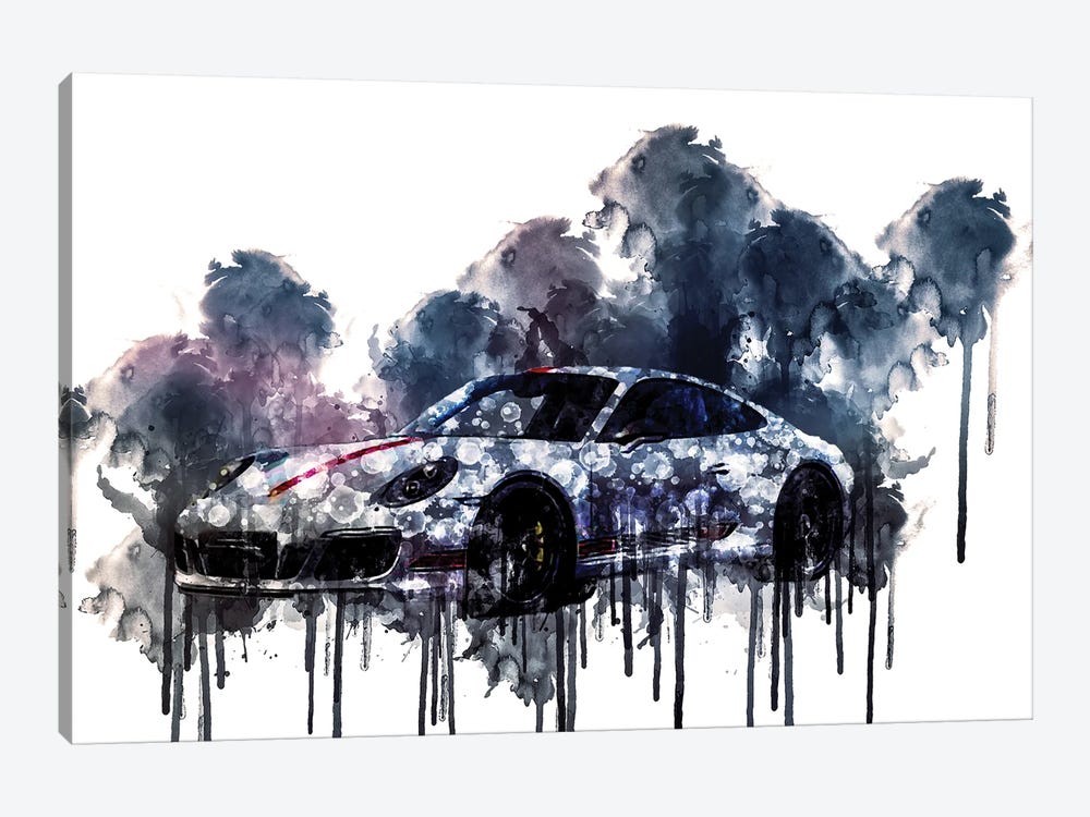 2017 Porsche 911 Carrera GTS by Sissy Angelastro 1-piece Canvas Wall Art