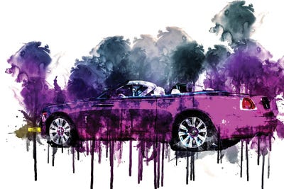 2017 Rolls Royce Dawn In Fuxia by Sissy Angelastro metal wall art