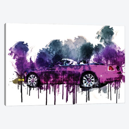 2017 Rolls Royce Dawn In Fuxia Canvas Print #SSY334} by Sissy Angelastro Canvas Art