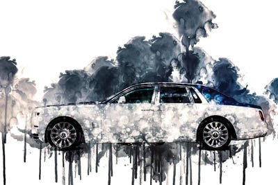 2017 Rolls Royce Phantom by Sissy Angelastro metal wall art