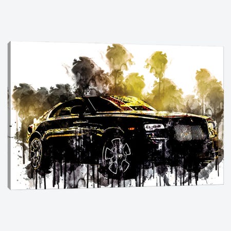 2017 Rolls Royce Wraith Black Badge Canvas Print #SSY336} by Sissy Angelastro Canvas Wall Art