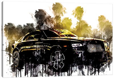 2017 Rolls Royce Wraith Black Badge Canvas Art Print - Sissy Angelastro
