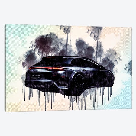 2021 Techart Grandgt Porsche Panamera Rear View Exterior Canvas Print #SSY33} by Sissy Angelastro Canvas Art