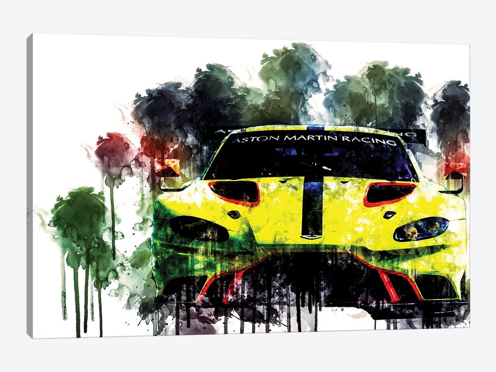 2018 Aston Martin Vantage GTE by Sissy Angelastro 1-piece Canvas Art