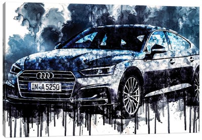 2018 Audi A5 Sportback Canvas Art Print - Sissy Angelastro