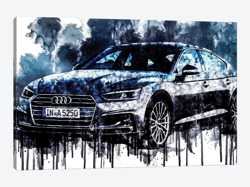 2018 Audi A5 Sportback by Sissy Angelastro 1-piece Canvas Wall Art