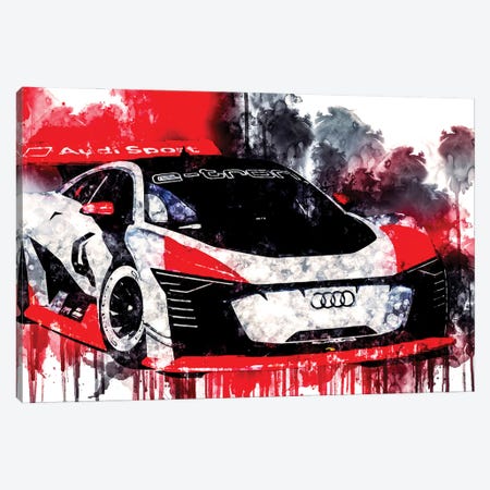 2018 Audi E Tron Vision Gran Turismo Canvas Print #SSY348} by Sissy Angelastro Canvas Wall Art