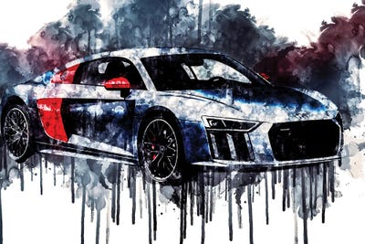 2018 Audi R8 Coupe Sport Edition by Sissy Angelastro canvas print