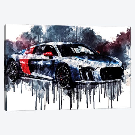 2018 Audi R8 Coupe Sport Edition Canvas Print #SSY350} by Sissy Angelastro Art Print