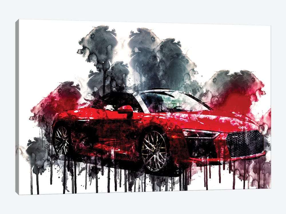 2018 Audi R8 Spyder V10 Plus by Sissy Angelastro 1-piece Canvas Artwork