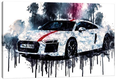 2018 Audi R8 V10 RWS Canvas Art Print - Sissy Angelastro