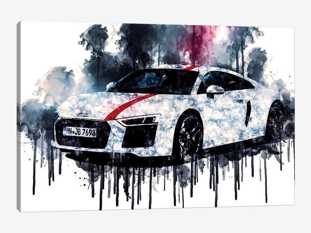 2018 Audi R8 V10 RWS by Sissy Angelastro 1-piece Art Print