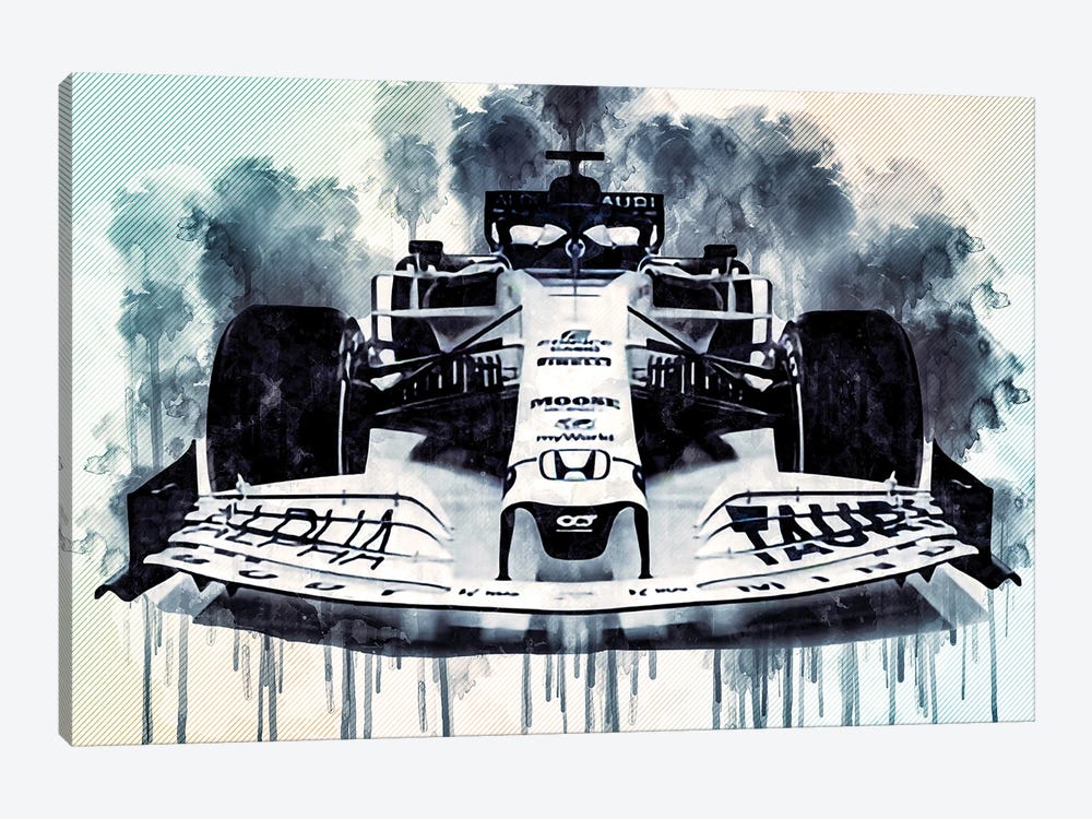 Alphatauri AT01 2020 F1 Formula 1 Front View by Sissy Angelastro 1-piece Canvas Print