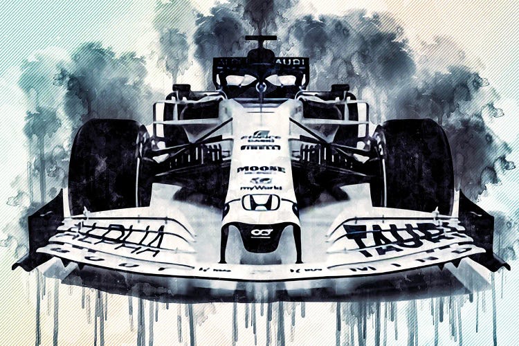 Alphatauri AT01 2020 F1 Formula 1 Front View by Sissy Angelastro wall art
