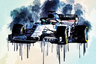 Alphatauri AT01 On Track 2020 F1 Cars Formula 1 by Sissy Angelastro framed canvas print