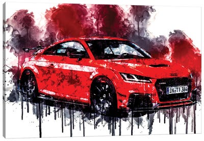 Audi TT RS Coupe 2018 Canvas Art Print - Sissy Angelastro