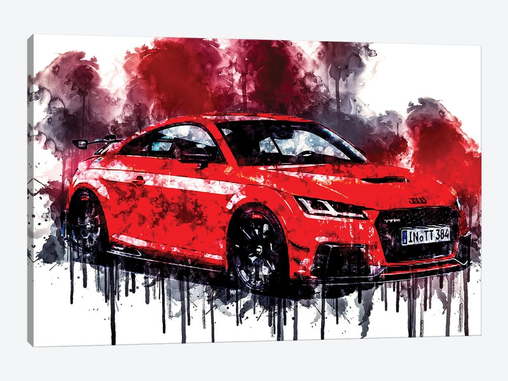 Audi TT RS Coupe 2018 by Sissy Angelastro 1-piece Canvas Art
