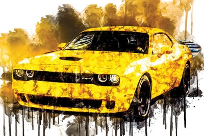 2018 Dodge Challenger SRT Hellcat Widebody by Sissy Angelastro framed canvas print