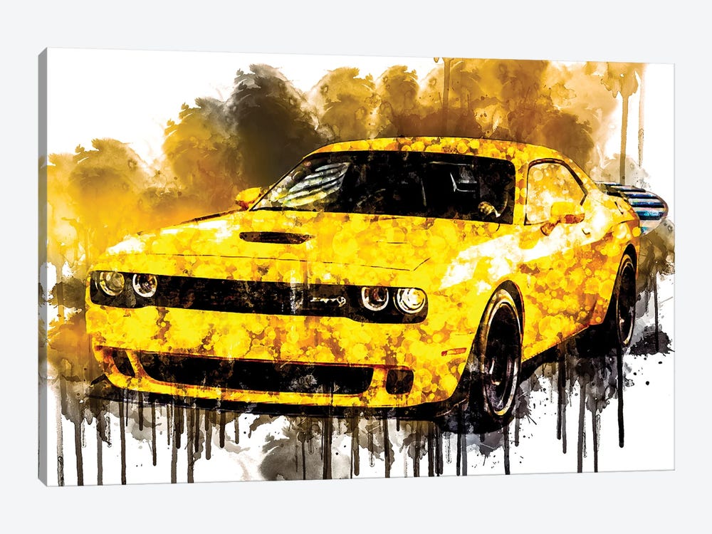 2018 Dodge Challenger SRT Hellcat Widebody by Sissy Angelastro 1-piece Canvas Wall Art