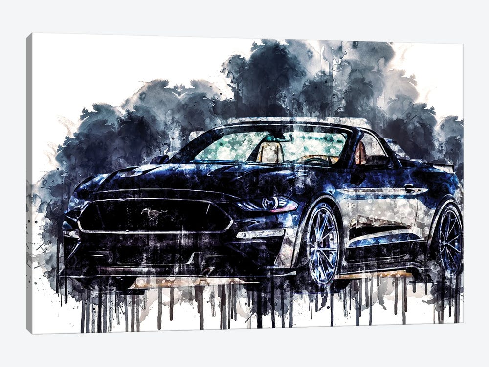 2018 Ford Mustang GT by Sissy Angelastro 1-piece Canvas Artwork