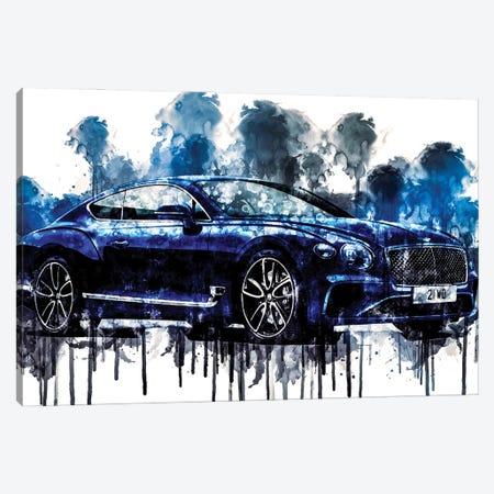 2017 Bentley Continental GT Canvas Print #SSY378} by Sissy Angelastro Art Print