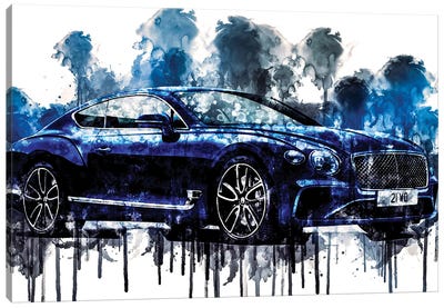 2017 Bentley Continental GT Canvas Art Print - Sissy Angelastro