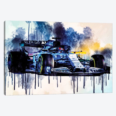 Alphatauri AT01 F1 Cars Formula 1 Scuderia Honda Canvas Print #SSY37} by Sissy Angelastro Canvas Print