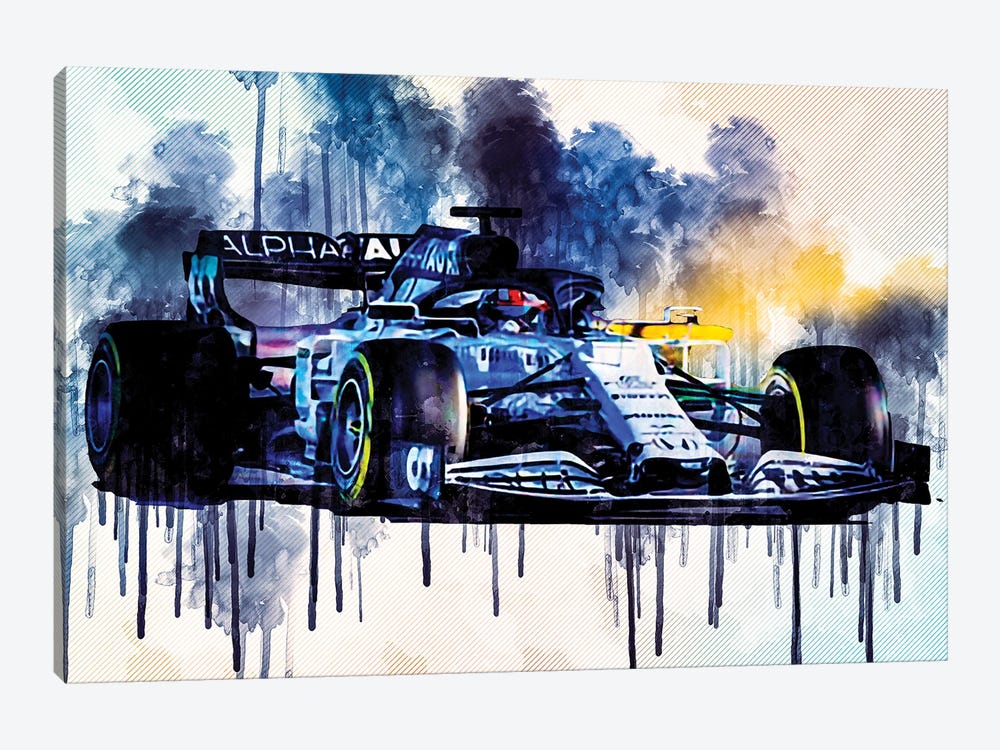 Alphatauri AT01 F1 Cars Formula 1 Scuderia Honda by Sissy Angelastro 1-piece Canvas Print