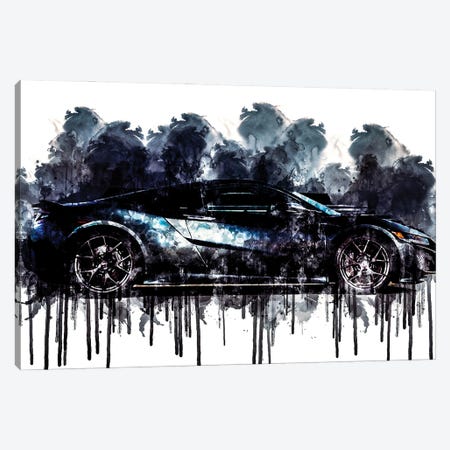2017 Acura NSX Nord Gray Metallic Canvas Print #SSY387} by Sissy Angelastro Canvas Art Print