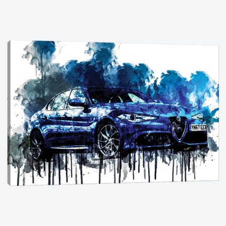 2017 Alfa Romeo Giulia Veloce Canvas Print #SSY388} by Sissy Angelastro Canvas Art