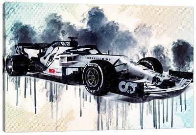 Alphatauri AT01 Cars Formula 1 Scuderia Alphatauri F1 Cars Scuderia Honda Canvas Art Print - Sissy Angelastro