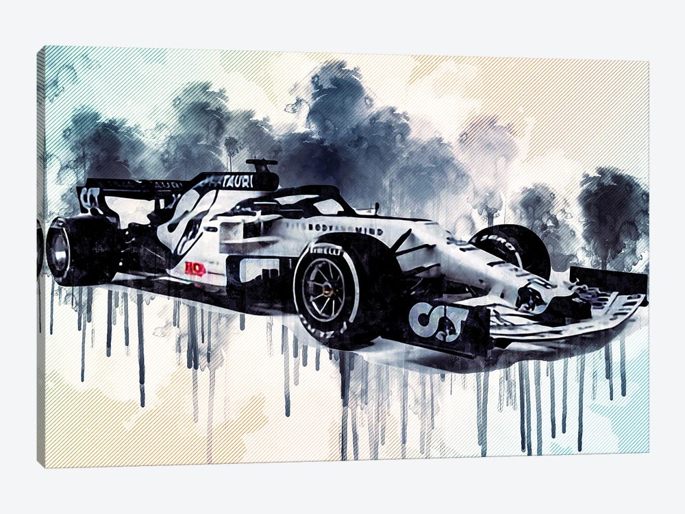 Alphatauri AT01 Cars Formula 1 Scuderia Alphatauri F1 Cars Scuderia Honda by Sissy Angelastro 1-piece Canvas Art