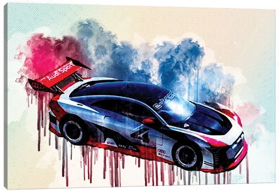 2018 Audi E-Tron Vision Gran Turismo Race Car Canvas Art Print