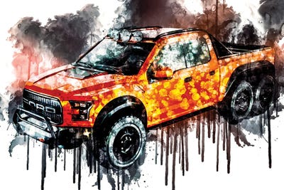 2017 Ford F 250 Velociraptor by Sissy Angelastro canvas print