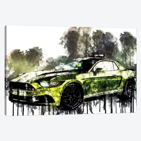 2017 Ford Mustang NotchBack Canvas Print #SSY406} by Sissy Angelastro Canvas Wall Art