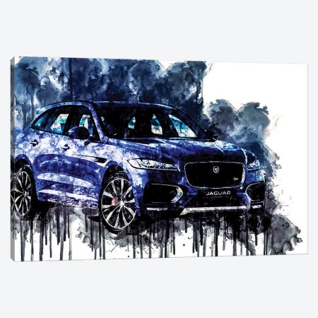 2017 Jaguar F PACE First Edition Canvas Print #SSY414} by Sissy Angelastro Canvas Art Print