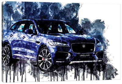 2017 Jaguar F PACE First Edition Canvas Art Print - Sissy Angelastro