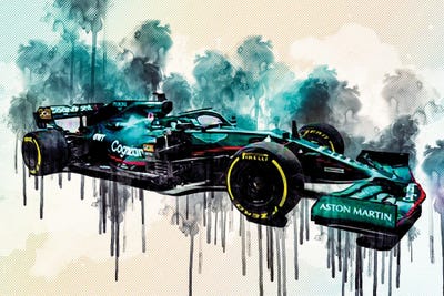 Aston Martin Amr21 2021 Front View Exterior Formula by Sissy Angelastro canvas print