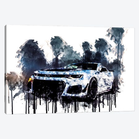 2018 Chevrolet Camaro ZL1 1LE Canvas Print #SSY446} by Sissy Angelastro Canvas Wall Art