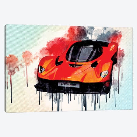 Aston Martin Valkyrie 2019 Exterior Orange Hypercar Canvas Print #SSY46} by Sissy Angelastro Canvas Art