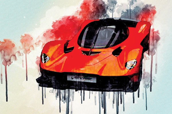 Aston Martin: Aston Martin Valkyrie 2019 Exterior Orange Hypercar by Sissy Angelastro