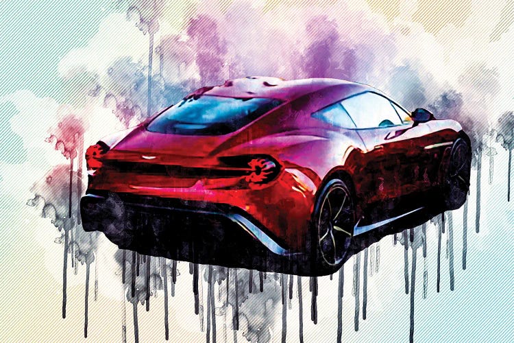 Aston Martin Vanquish Zagato Brake Rear View Red Hypercar by Sissy Angelastro wall art