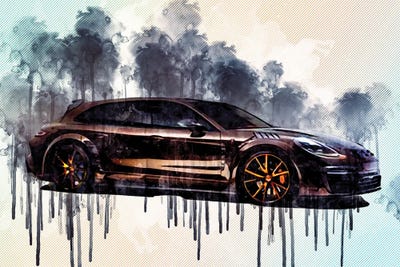2018 Porsche Panamera Sport Turismo by Sissy Angelastro canvas print