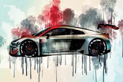 Audi R8 Lms 2019 Side View Tuning R8 Exterior Racing Car by Sissy Angelastro canvas print