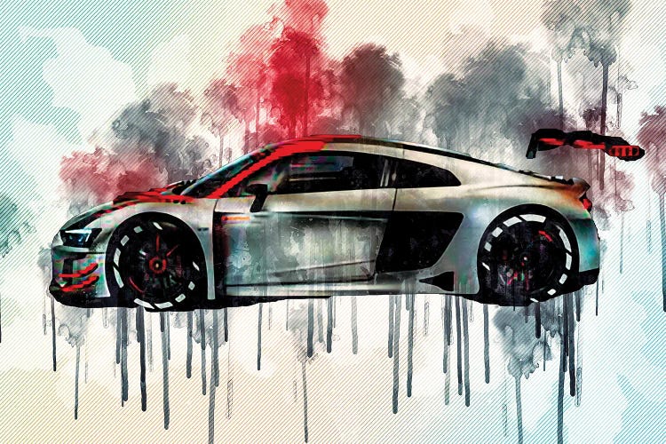 Audi R8 Lms 2019 Side View Tuning R8 Exterior Racing Car by Sissy Angelastro wall art